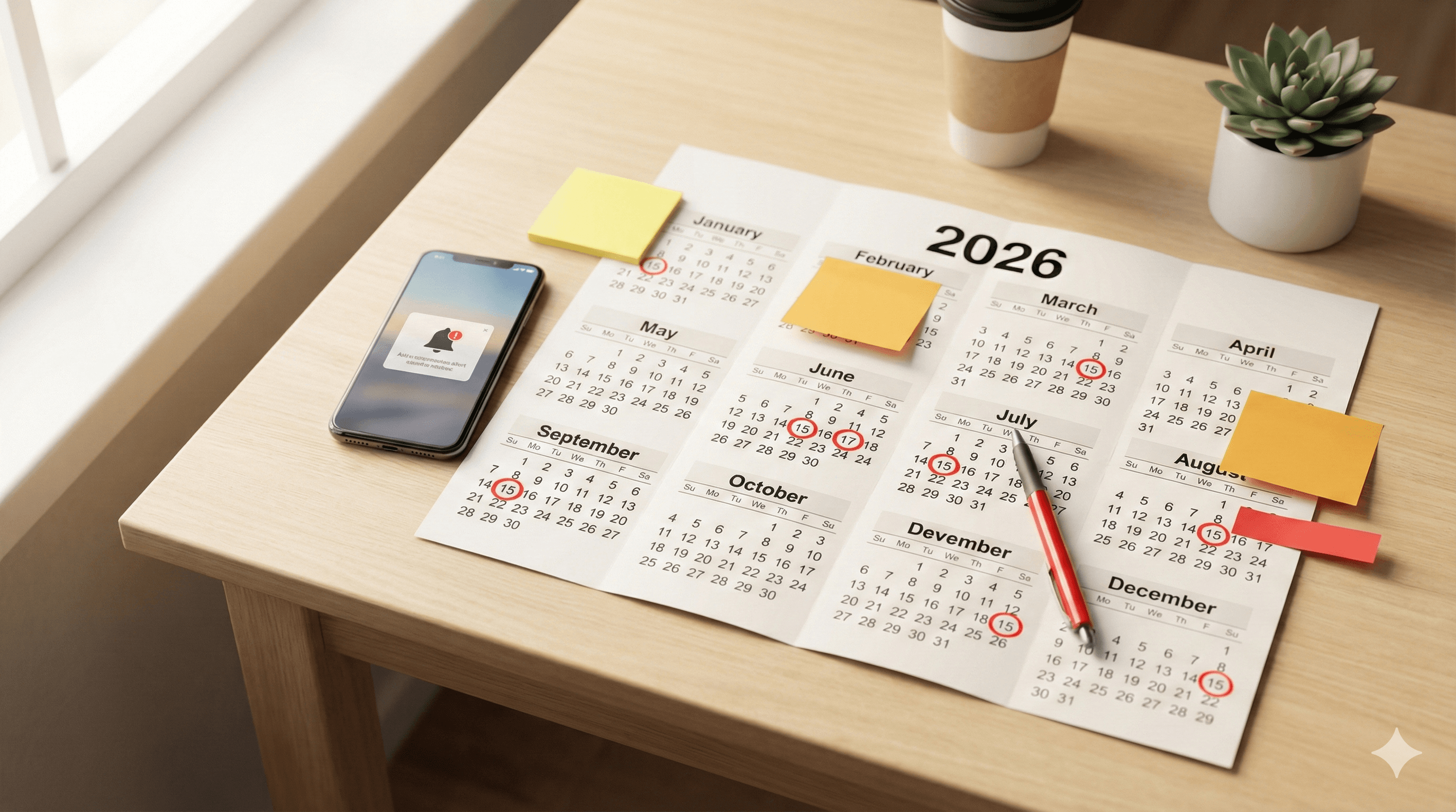 Calendrier fiscal freelance 2026